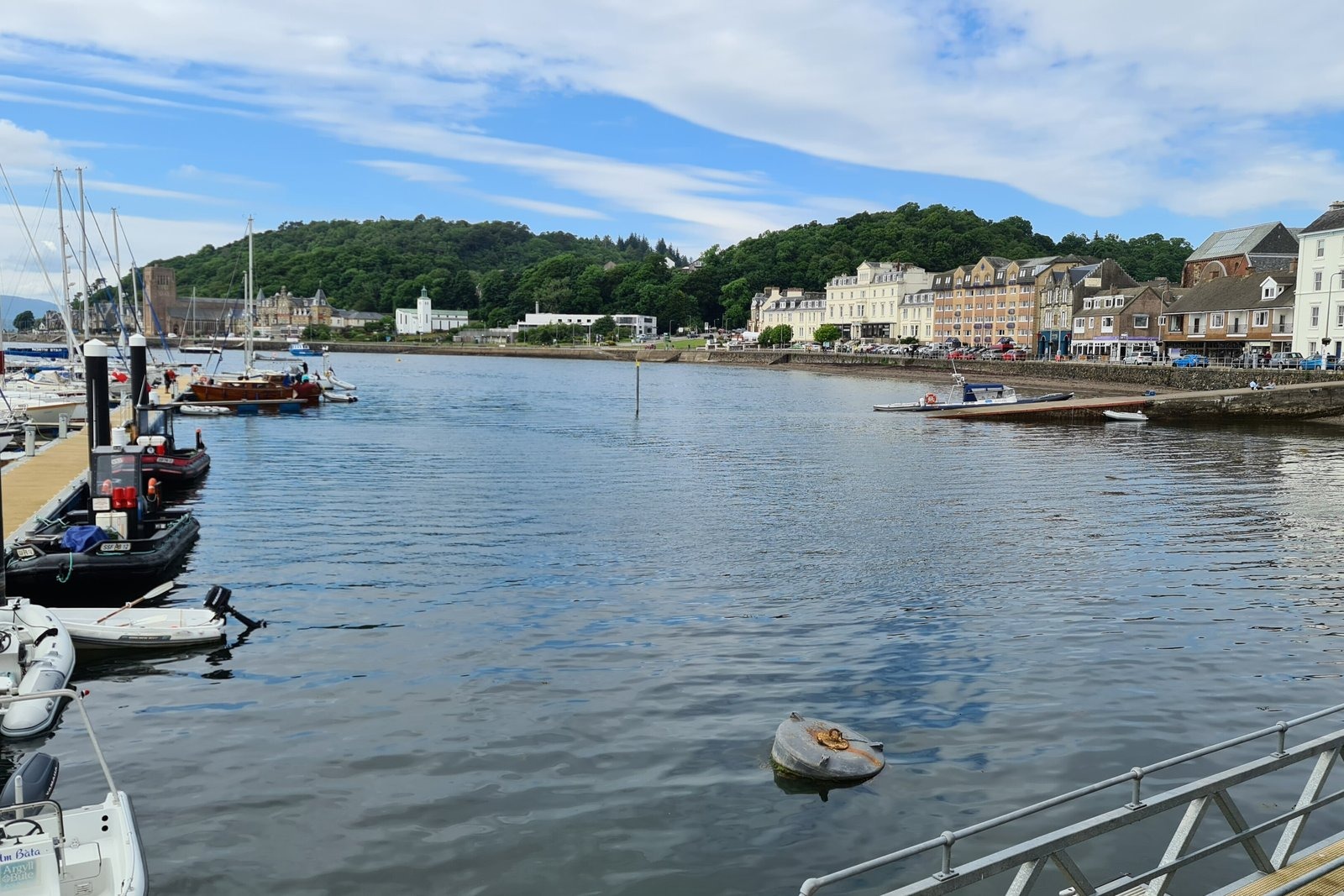 Oban — the Bay, McCaig's Tower and Dunollie