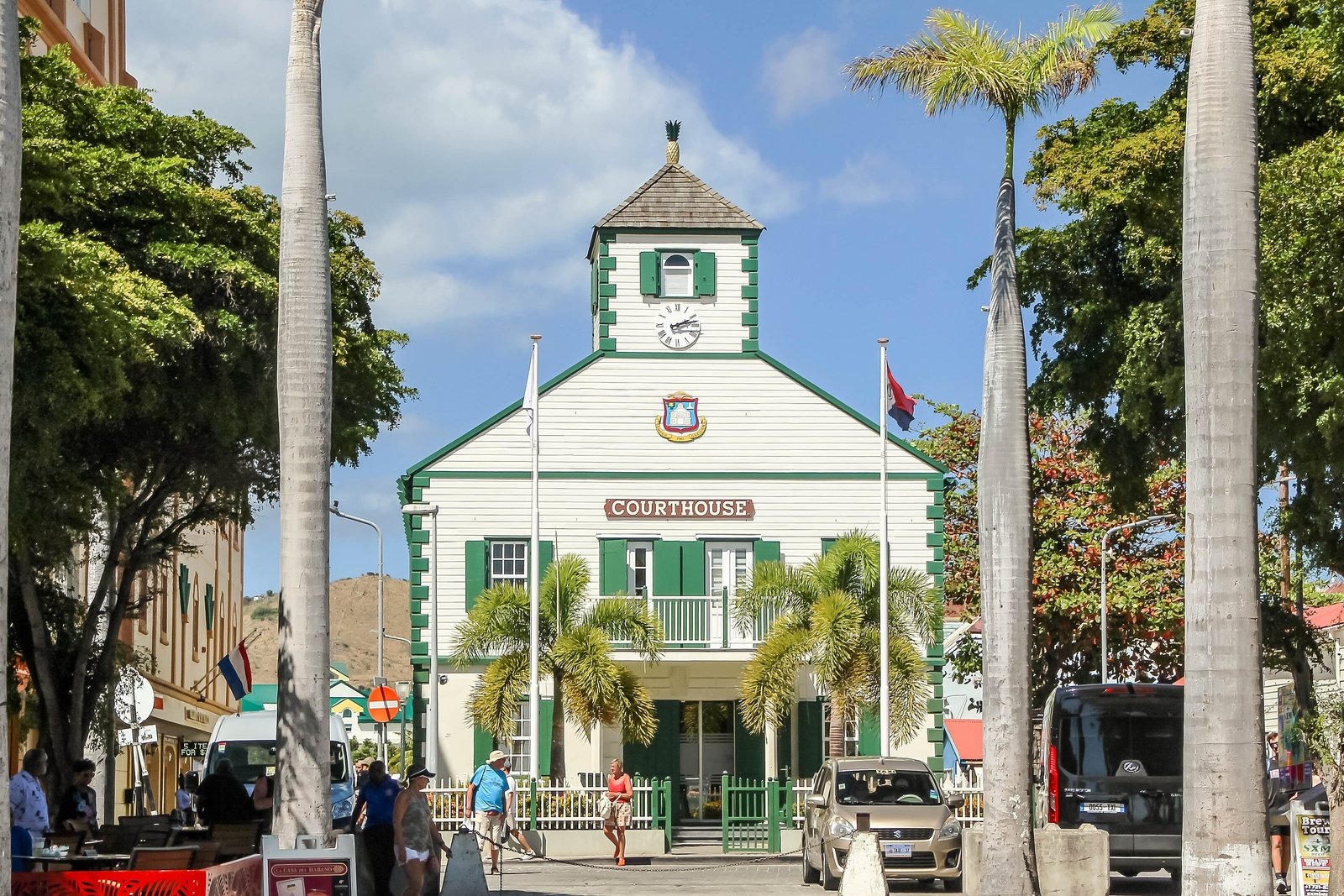 Philipsburg — Front Street, Fort Amsterdam and the Divided Island